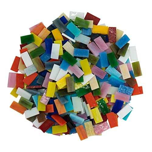 Lot De 270 Carreaux Mosaïque En Verre Irisé Vert - 4 Formes (carré, Diamant, Triangle, Rectangle)