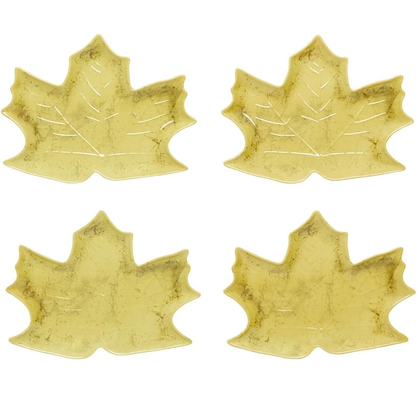 The Lakeside Collection Set of 4 Appetizer Plates - Fall Leaves