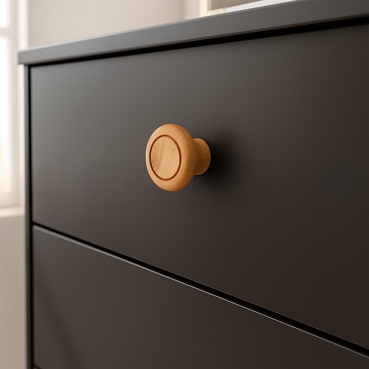 Drawer Knobs/Door Handles/Cabinet Handle Knobs/Drawer Handle/Knobs for Drawers and Cabinet/Steam Beech Wood (2 Inch) Pack of 6