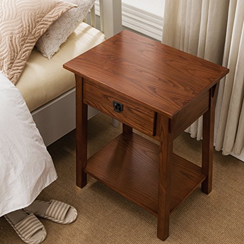 Image of Leick Home Mission Nightstand Side Table, 22 inch, Russet