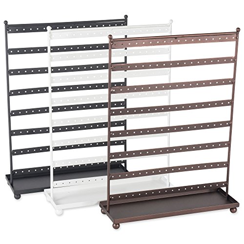 Dii Home Traditions Z02013 Earring Organizing Wire Metal Jewelry Tower Or Stand With Tray, 16.5" Tall, Black #TOP4