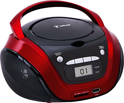 LEMA tb208 K Boom Box CD USB nero/rosso