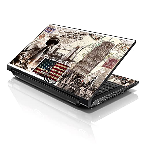 Image of LSS 17 17.3 Inches Laptop Notebook Skin Sticker with 2 Wrist Pads - Reusable Cover Protector Vinyl Sticker Cover Decal Fits 17 inch - 19 inch HP Asus Acer Samsung - Symbols Pattern