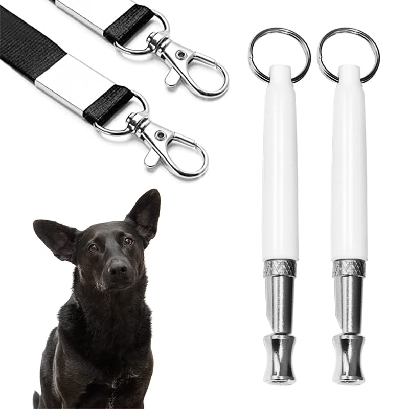 Photo 1 of **SET OF 3** Dog Whistle, 2 Pack Ultrasonic Dog Whistle to Stop Barking, Silent Dog Whistle, Professional Recall Dog Training Whistles Stop Barking for Dogs, with Lanyard (White?2Pack)