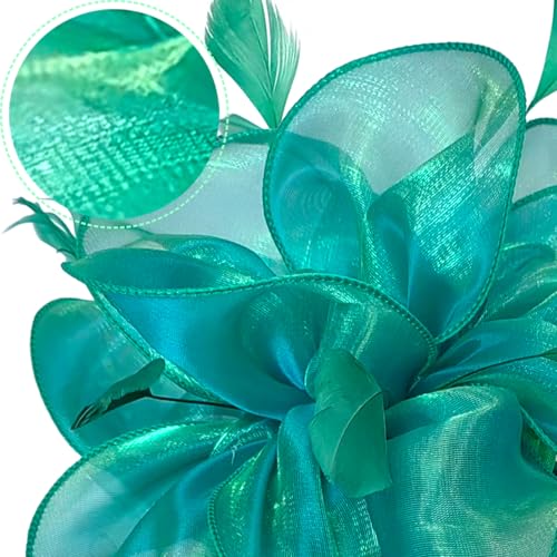 Image of DRESHOW Fascinators Hat Tea Party Headwear Ribbons Feathers on a Headband and a Clip for Women