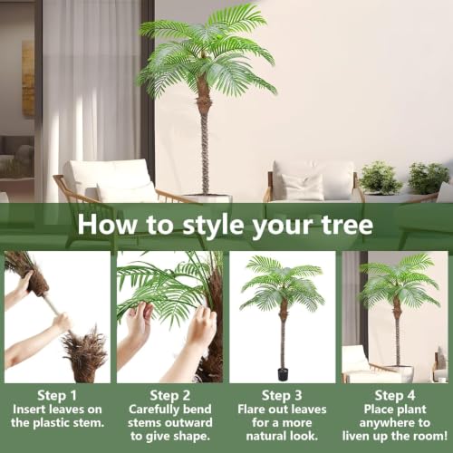 Image of Artificial Palm Trees for Outdoors,6ft Tall Fake Plant for Indoor /Outdoor