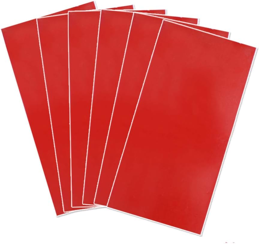 Xlnt Engraving Double Color Sheet, Red/Bright White (12" x 24“ x .060”, 6 Pieces) for Interior Signs, Badges.
