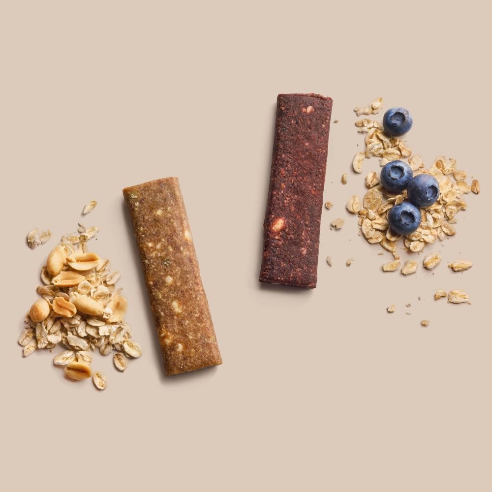 MABYEN Mama Bio Hafer Bites – Vegane Riegel ohne Zuckerzusatz, Glutenfreie Süßigkeiten mit Datteln & Nüssen, Zwei Sorten (Salted Peanut & Blueberry Nuts), für Bewusste Pausen, 20 Stück