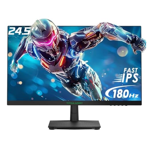 TITAN ARMY 24.5 Inch Gaming Monitor 180Hz, Fast IPS FHD 1080P Computer Monitor, 1ms, Adaptive Sync, HDR10, 118% sRGB, Frameless, HDMI 2.0, DisplayPort 1.4, VESA 100 * 100cm, FPS RTS Modes, P2510