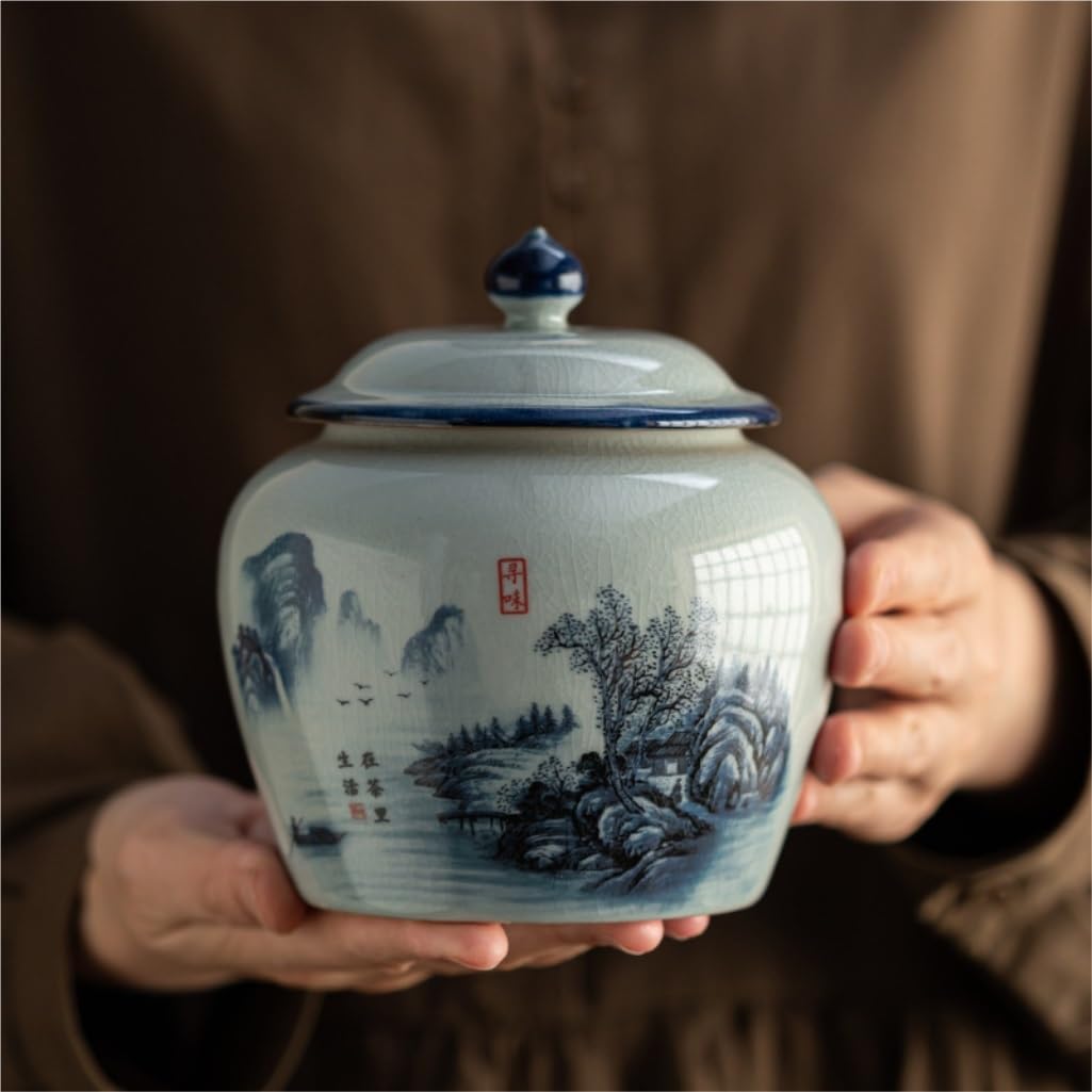 XYNSNDB Teekanister, Aufbewahrungsdosen für losen Tee, grüner Tee, schwarzer Tee, Aufbewahrungsbehälter, Dosen, Leere Dosen, chinesisches Tee-Set, Doppeldosen, Geschenkbox-Set, Teedose
