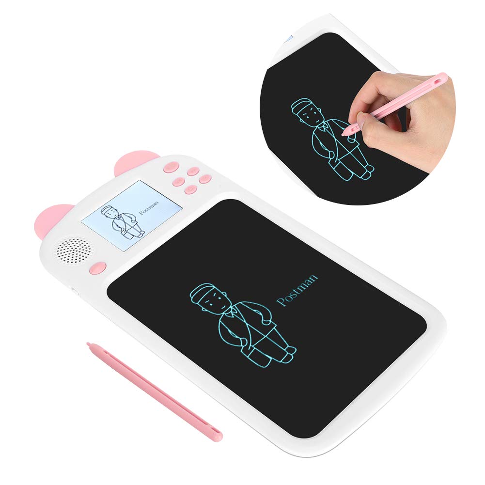 Pizarra LCD para Niños 8.5 Pulgadas Tableta de Dibujo Electrónica con Protección Ocular, Sensible a la Presión, Sin Luz Azul, Transmisión de Voz para Aprender Inglés (PINK)