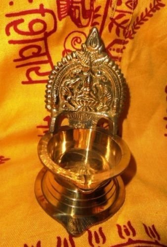Artcollectibles India Brass Kamakshi Oil Lamp(brass Diya Hindu Goddess Laxmi)for Religious Hindu Puja /pooja Aarti/ Navratras