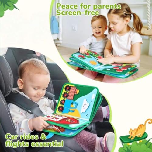 Image of Clapstore Farm Toddler Busy Book, Montessori Toys for Boys Girls 1 2 3 4 Year Old, Educational Quiet Activity Book with Knowledge with Animal, Parent-Kids Activity Toy, Fit as Gifts for Children