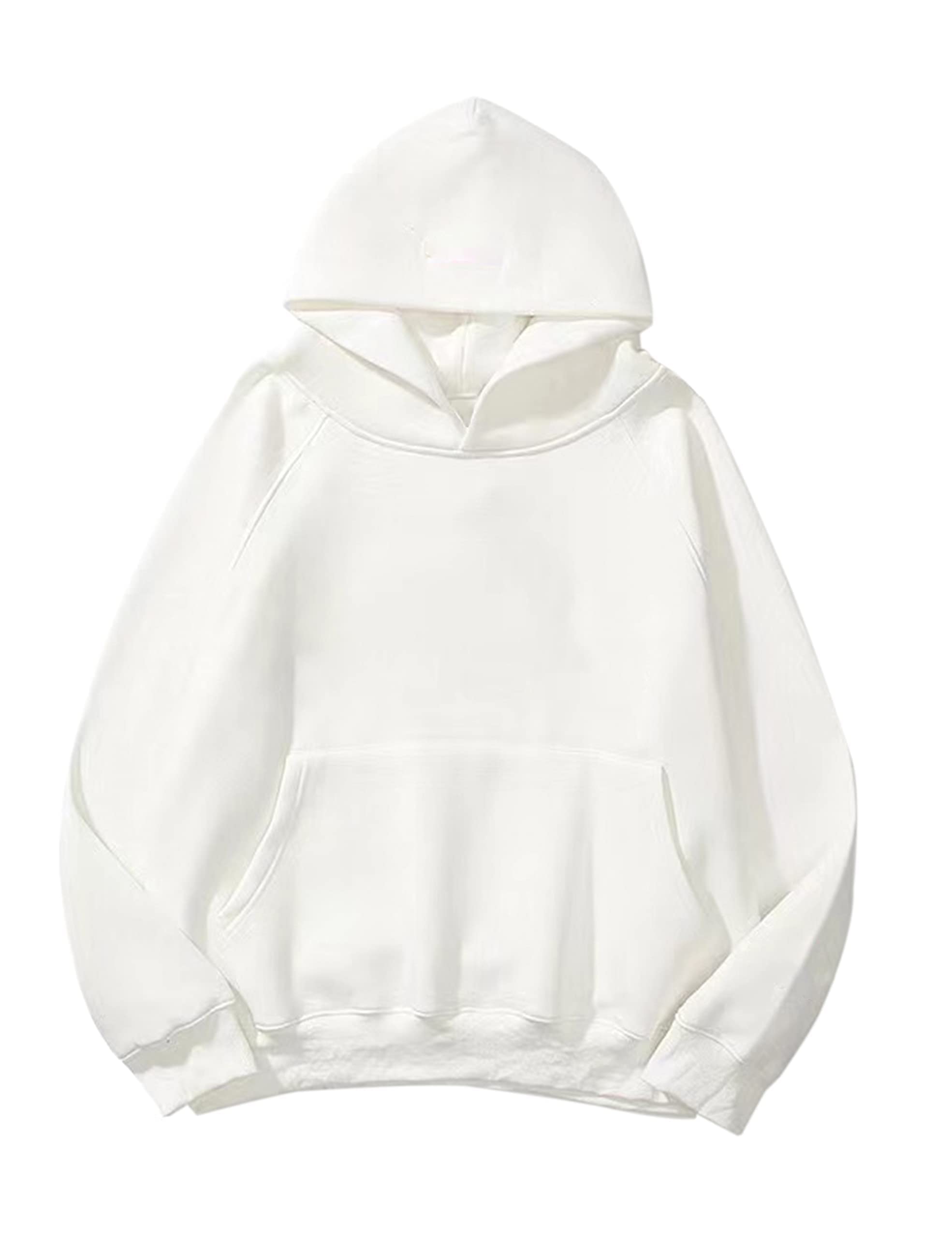 SAFRISIOR Oversized Hoodies for Women and Men Couples Fleece Basic Solid Hooded Sweatshirt Pullover Jackets