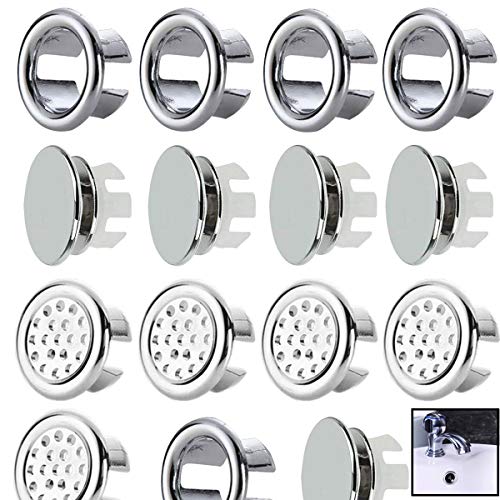 Cubierta de Rebosadero,OSUTER 40PCS Anillo de Desagüe Plastico Cubierta de Desbordamiento de...