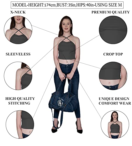 Image of A1698 Women's Basic Solid Crop Top for Women Stylish Western