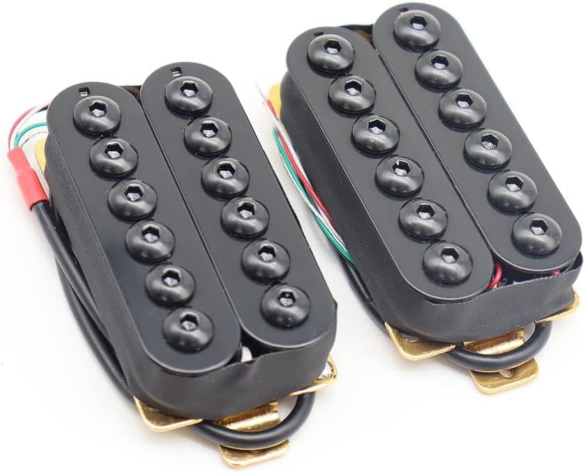 High Output Invader-Style Guitar Humbucker Pickups Ceramic Magnet for Electric Guitar Neck & Bridge Set (Black)