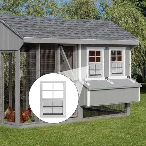 Ventanas de cobertizo correderas de 24x36 con vidrio templado y pantalla protectora 7