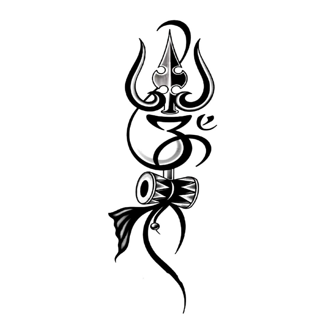 Tatmods Trishul With Om Temporary Tattoo For Men And Woman Waterproof Body Tattoo T_34 God tattoo-picture-56