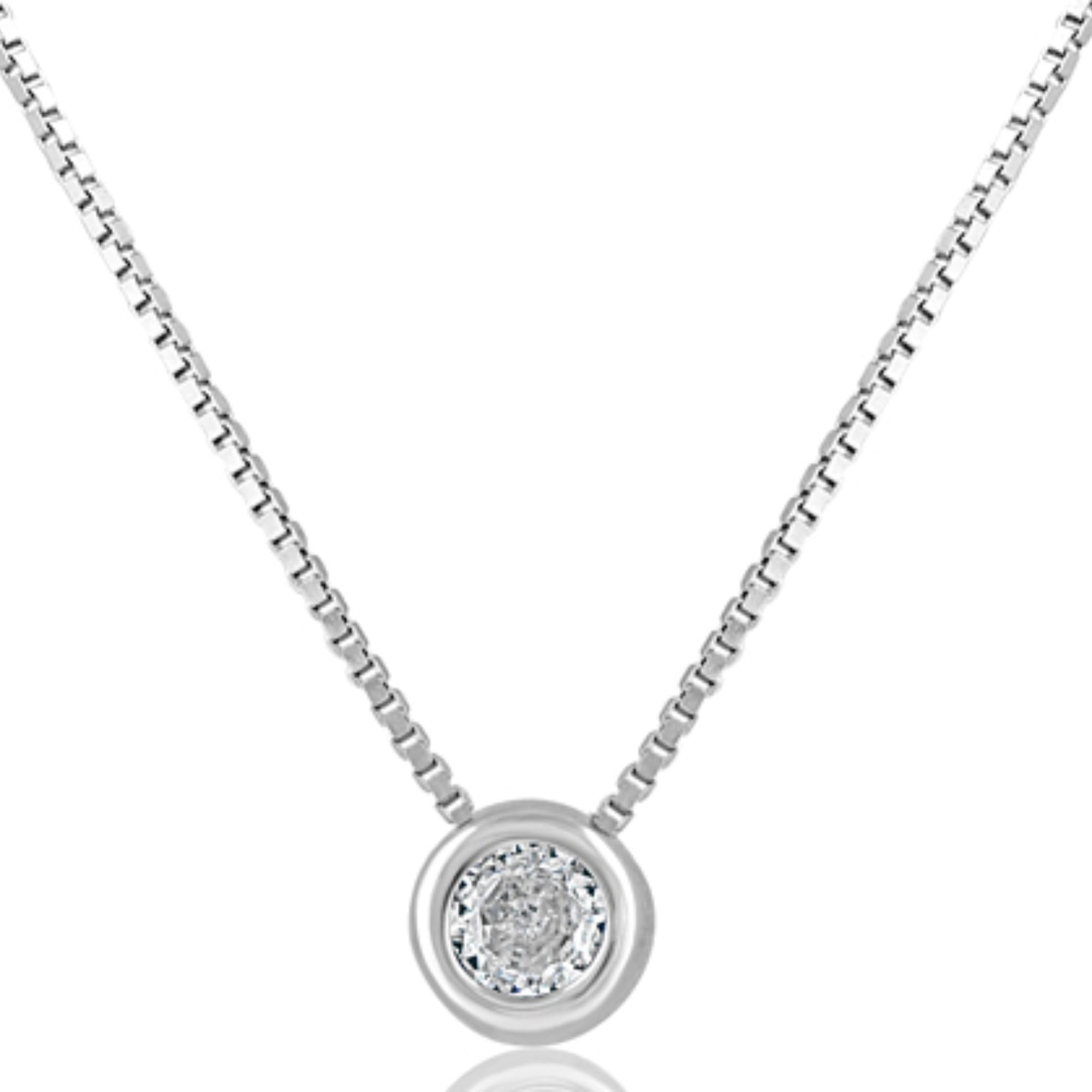 925 Silver CZ Solitaire Pendant Necklace for Women & Girls | Classic Round-Cut Design on Chain | Elegant Lightweight Certified Jewellery for Gifting & Styling-image-38