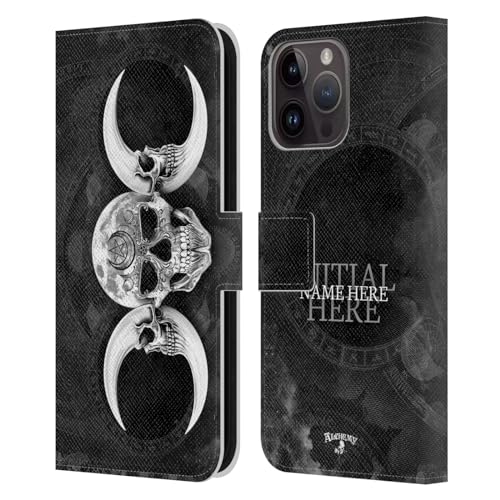 Étui cuir personnalisé iPhone 15 Pro Max protection premium Alchemy Gothic lune