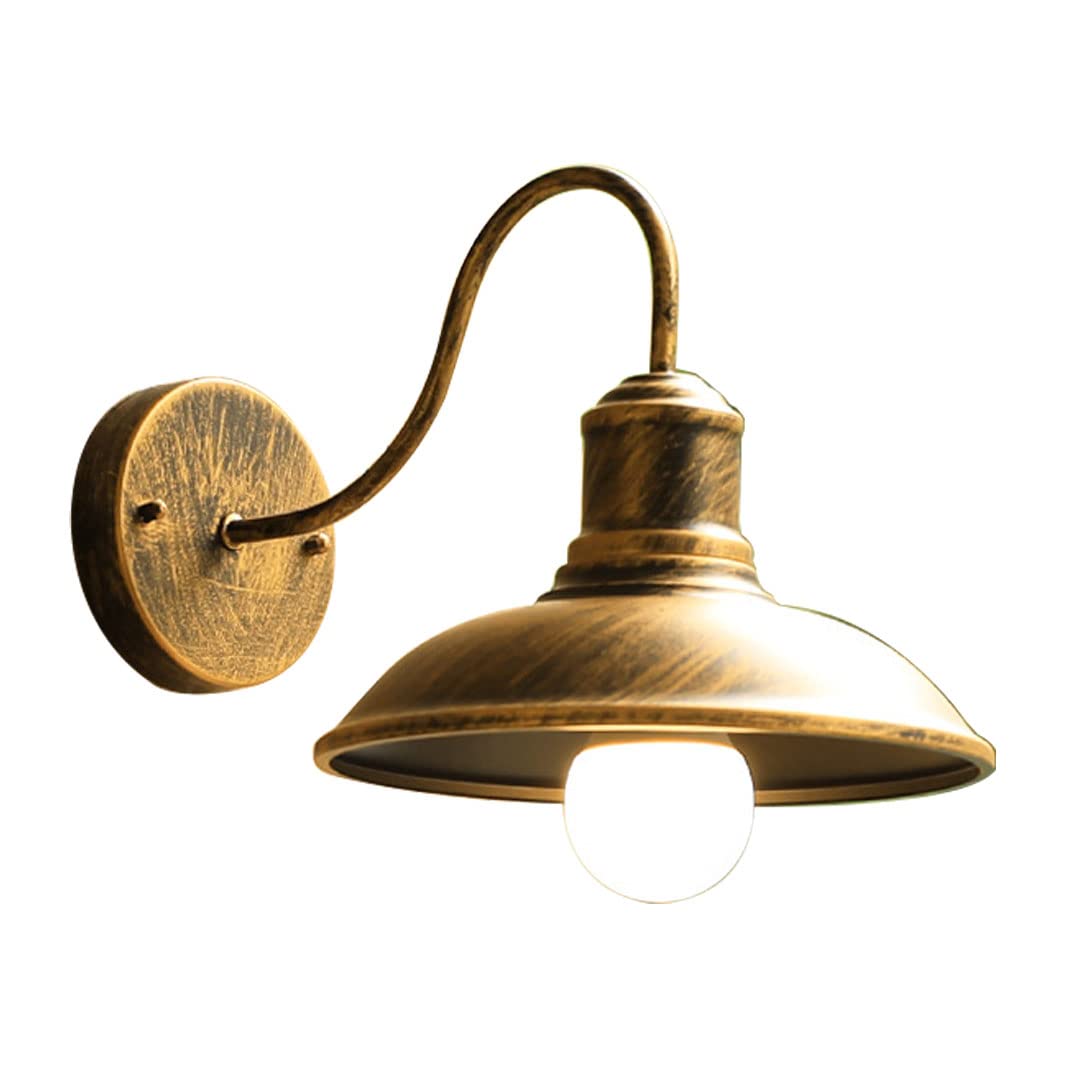 Huayusedf Bronze Outdoor Wall Lamp With Metal Shade Light Fixtures Waterproof Aisle Mount Sconce Exterior For Porch Doorway Terrace (Bronze)(Bronze)