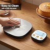 Separate Digital Kitchen Scale, [15kg/1g] Diyife Rechargeable Magnetic Weighing Scales Food, 4 High Precision Sensors Round Electronic Scales with Stainless Steel Platform,Tare, Fit for Baking,Cooking - Image 6
