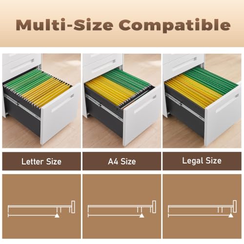Image of Guizeeopo Fully Assembled Home Office Filing Cabinet with Lock