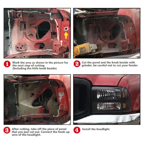 Image of GRAND ORANGE Headlights Fit 1999-2004 Ford F250 F350 F450 F550 Super Duty