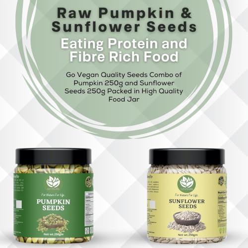 Image of GO VEGAN Raw Seeds 2kg combo Pumpkin Seeds -1kg and Sunflower Seeds -1kg, Protein and Fibre Rich