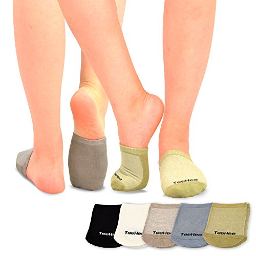 Fashion Liner Half Socks for Women Viscose Bamboo Toe Topper 5-Pair (Women-5Pair, Basic)