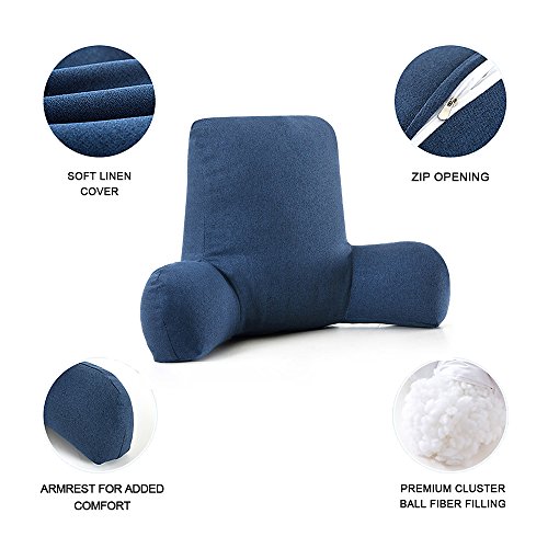 ZOEMO Bed Reading Pillow, Taupe Bed Rest Pillows with Arm Rests for