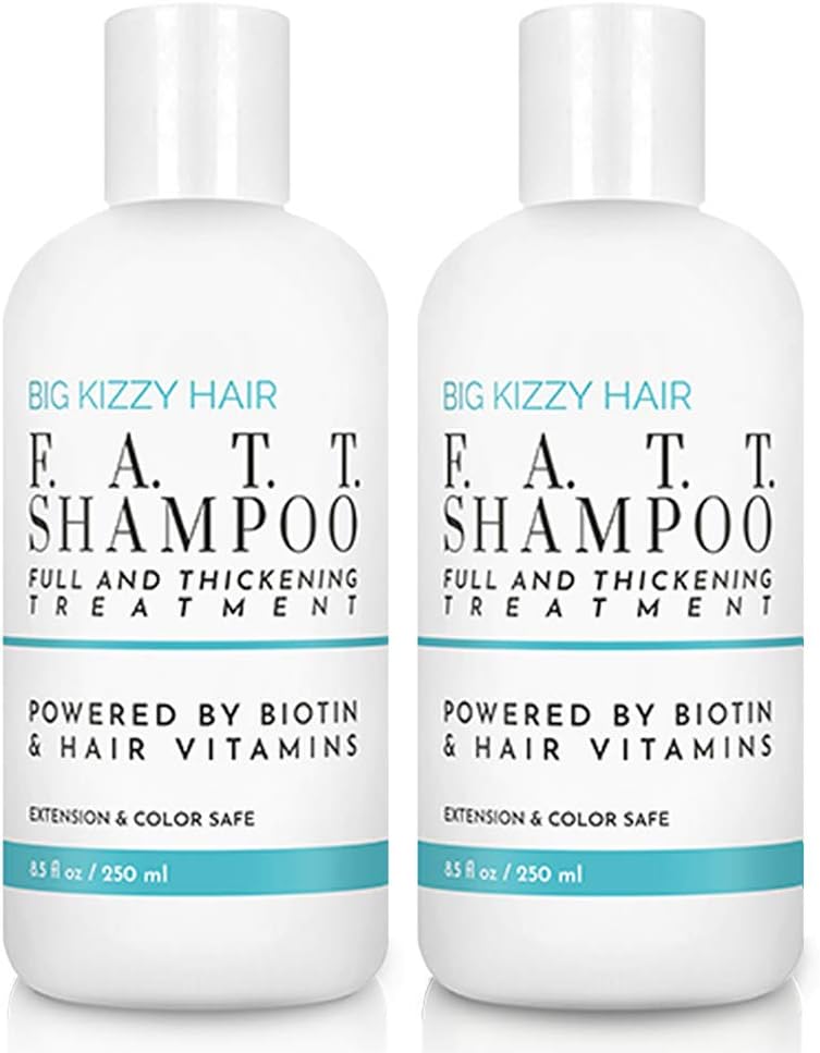 Volumizing Biotin Shampoo Set of 2, 8.5oz - Color, Keratin Treatment, Hair Extension Safe. Sulfate, Paraben & Oil Free, Body Building, Thickening & Gentle Hair Care