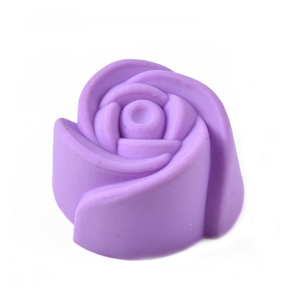 Ewanda store 10 Pcs 1.2inch Reusable Silicone Rose Muffin Cookie Cup Cake Egg Tart Cup Baking Mold Chocolate Jelly Maker Mold Tool