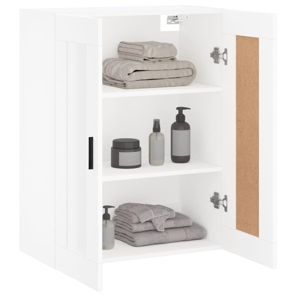 Armario de pared blanco 69,5 x 34 x 90 cm, material de madera, montaje en pared, espacio de almacenamiento versátil para salón, dormitorio, oficina, comedor, pasillo
