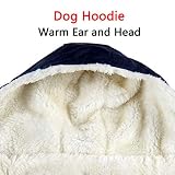 JoyDaog Warmes Fleece Hund Hoodie im Winter, kleine Hundejacke Welpe Mäntel mit Kapuze (Blau XS)