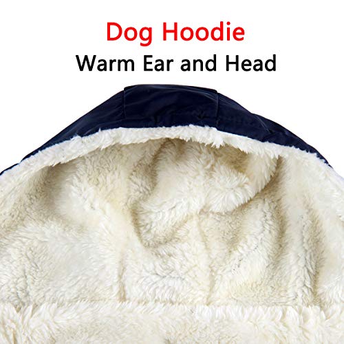 JoyDaog Warmes Fleece Hund Hoodie im Winter, kleine Hundejacke Hundemäntel mit Kapuze (Blau M)