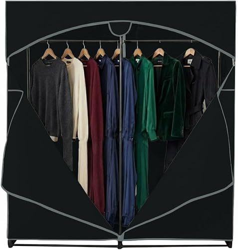 Miniatura 13 de HOLDN' STORAGE Armario Portátil - Capacidad de 50 Libras, Barra Interna de Metal Resistente, Cremallera y Ventana Transparente, Organizador de Ropa