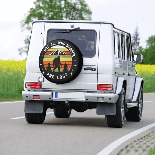 Image of Camping Mountain Spare Tire Cover, Not All Those Who Wander are Lost Wheel Protectors Covers Universal Fit for SUV Truck Rv Trailer Camper Travel Accessories 14 inch