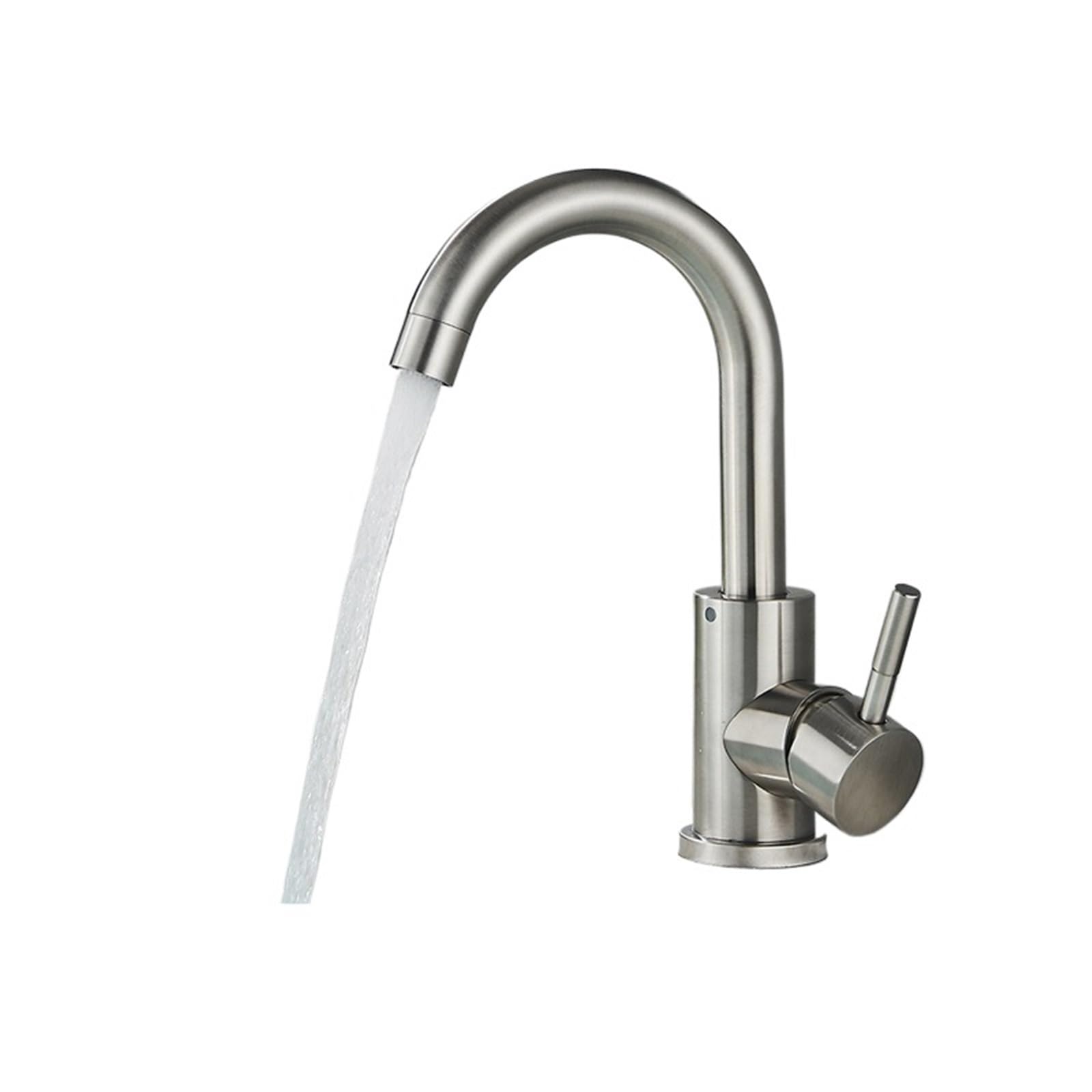 Hgbflty Brushed Nickel A Basin Faucets Bathroom Basin Faucet Matte Black Series For Sink Vessel Stainless Steel Hot And Cold Water Mixer Tap Crane(Brushed Nickel A)