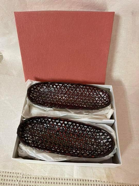 らんたい漆器おしぼりトレイ 4個セット 籃胎(らんたい)漆器 おしぼり置き