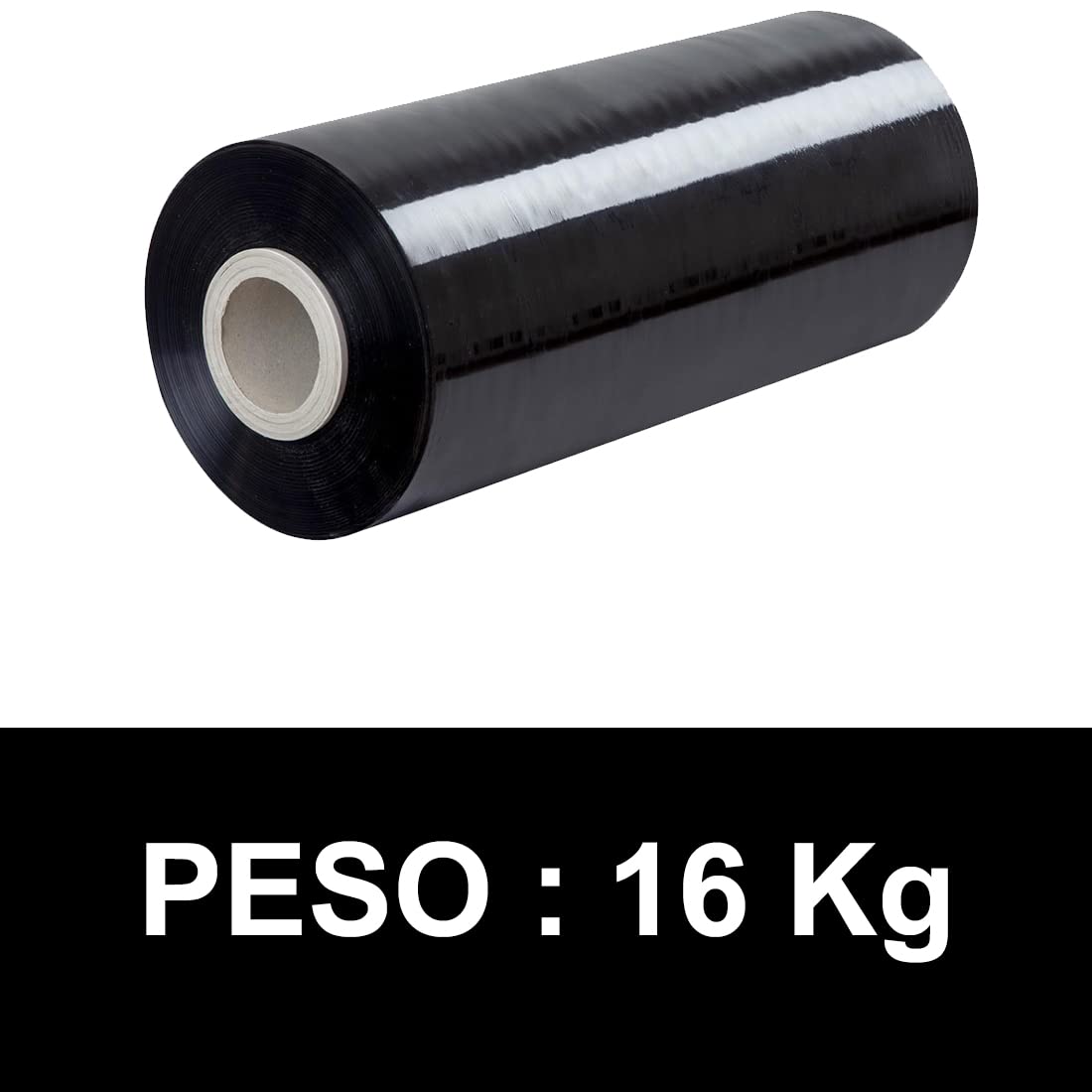 1 Rotolo Pellicola Imballaggi Nera - Film estensibile da imballaggio Macchinabile, altezza 50 cm, peso 16 Kg