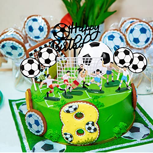 20 Pcs Soccer Cake Toppers Soccer Player Ball Cake Decorations For Soccer Football Sport Birthday Party Supplies #TOP2