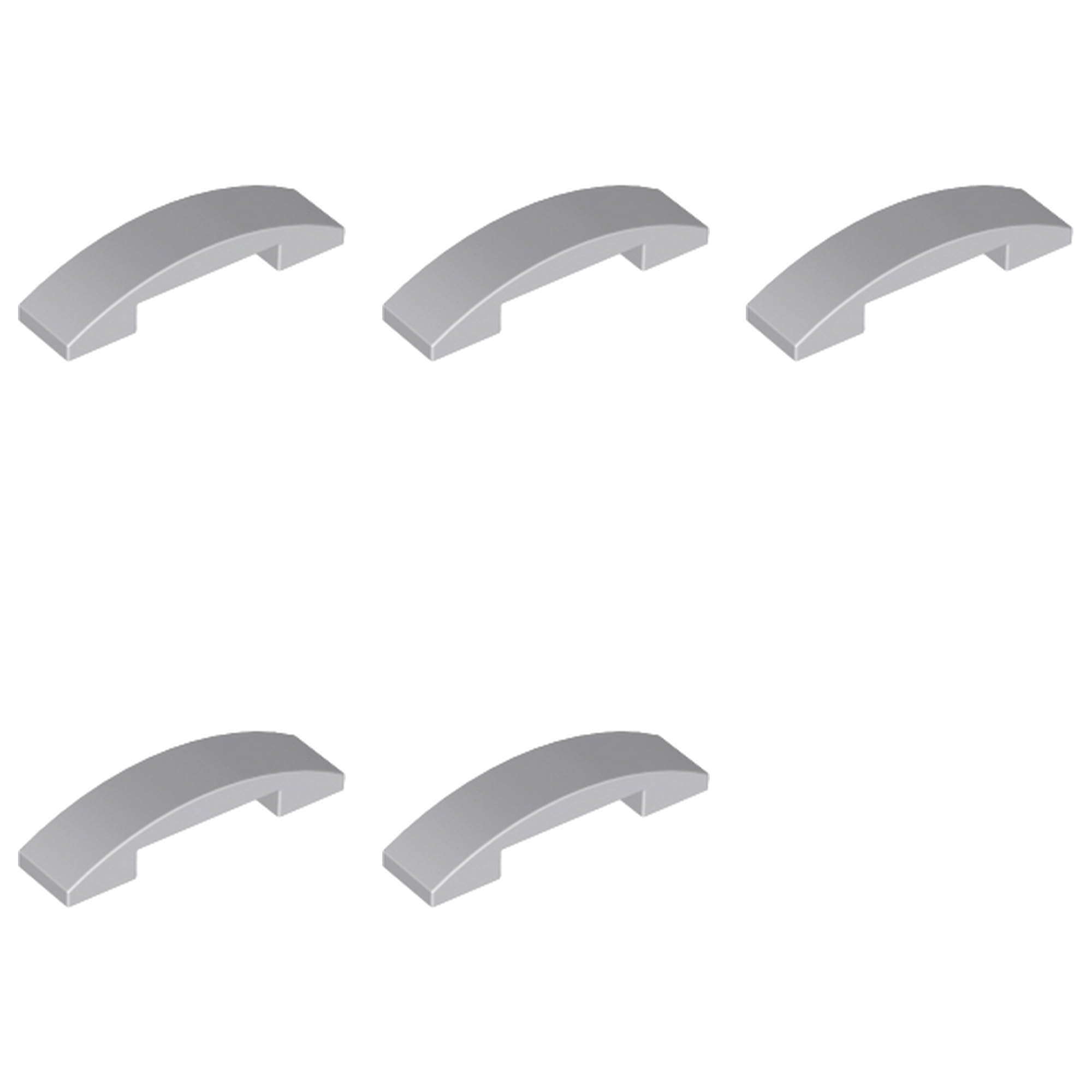 LEGO Slope, Curved 4 x 1 x 2/3 Double Part 93273 (Light Bluish Gray, 10, Bricks)