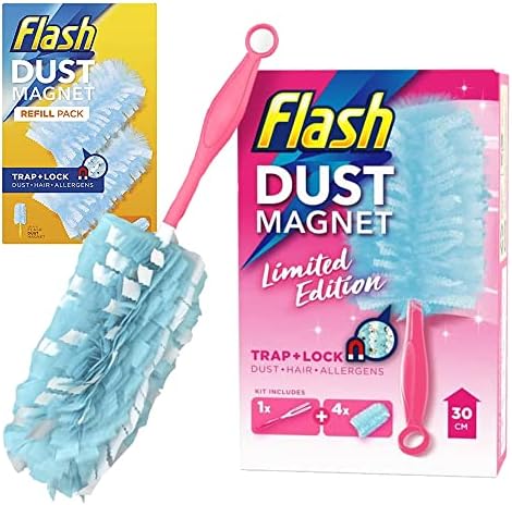 Flash Duster Dust Magnet Refills, Trap & Lock Away Dust, Dirt, Hair & Allergens In No Time, 25 Dusters (5x5
