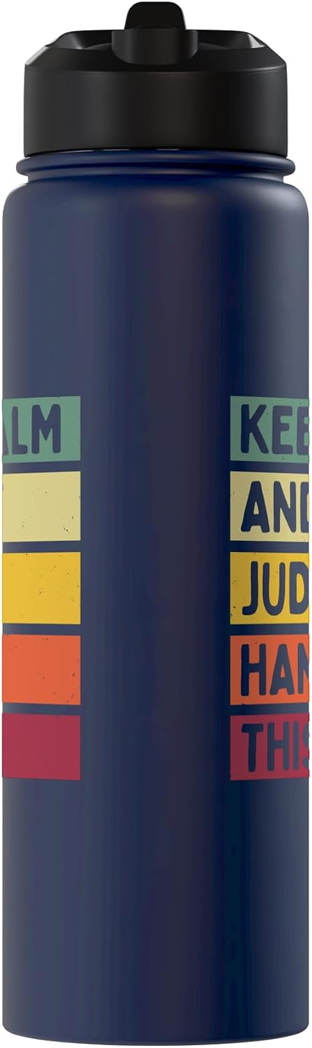 Keep Calm And Let Jude Handle This Funny Retro Quote Stainless Steel Insulated Water Bottle