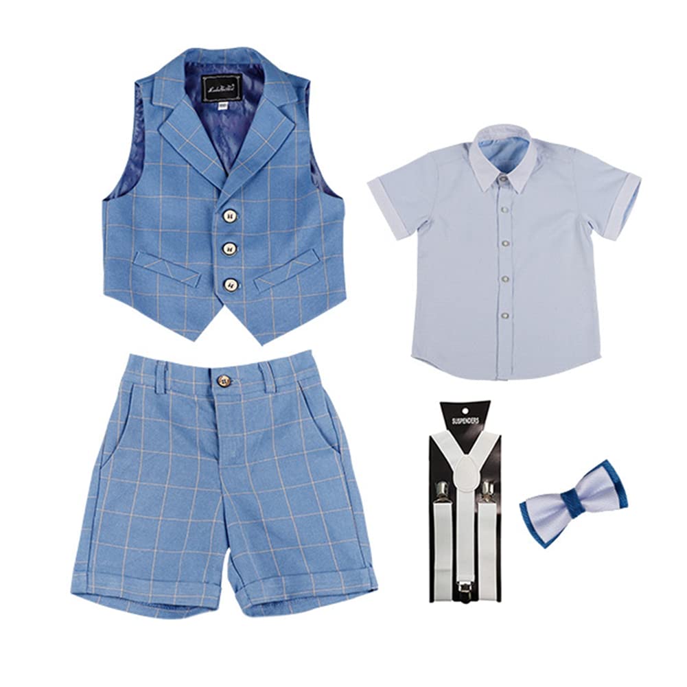 LOLANTA 5-delig kinderpak set jongens festival smoking pageboy geruite