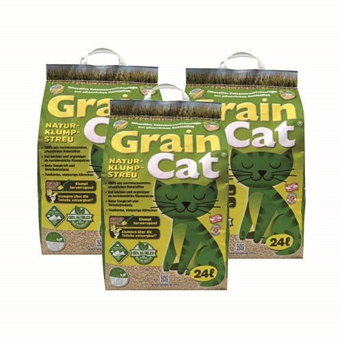 Grain Cat Green Cat Öko-Katzenstreu klumpend 3 x 24 Liter Katzenstreu 72 Liter Cover