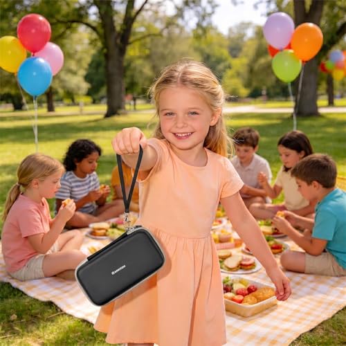 Image of ANKHOH 3D Pen for Kids Case, for 3Doodler Start+ Essentials, Black | Portable hard EVA storage case with custom-fit base, mesh pocket and wrist strap for school and travel; case only