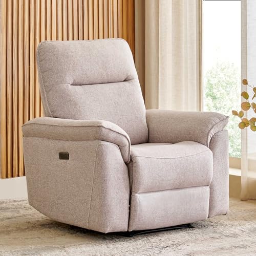 Image of Home Centre | Artise Fabric 3+1+1 Seater Recliner Set | Recliner Sofa for Living Room | Solid Wood | Beige | 1 Year Warranty